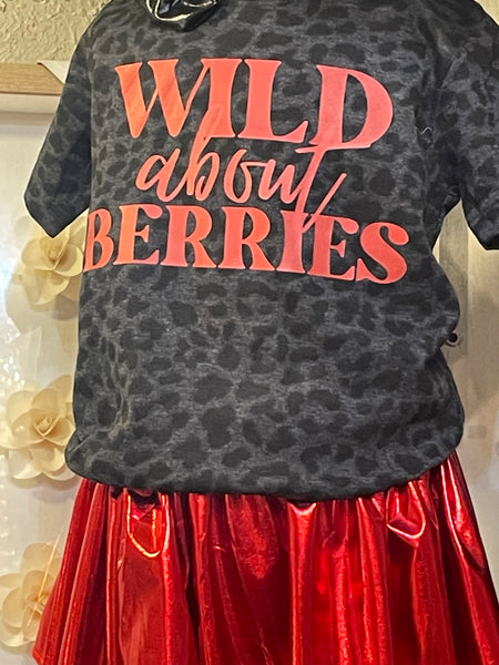 Wild about Berries leopard print Tee-Toddler to Adult
