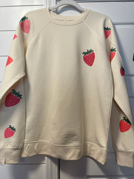 Scattered Strawberry Sweatshirt-toddler to Adult