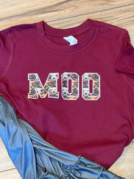 Moo-Highland print tee for Kids or Adults